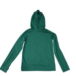 DSG boys moisture wicking hoodie deep green Heather size L 14-16 NWT